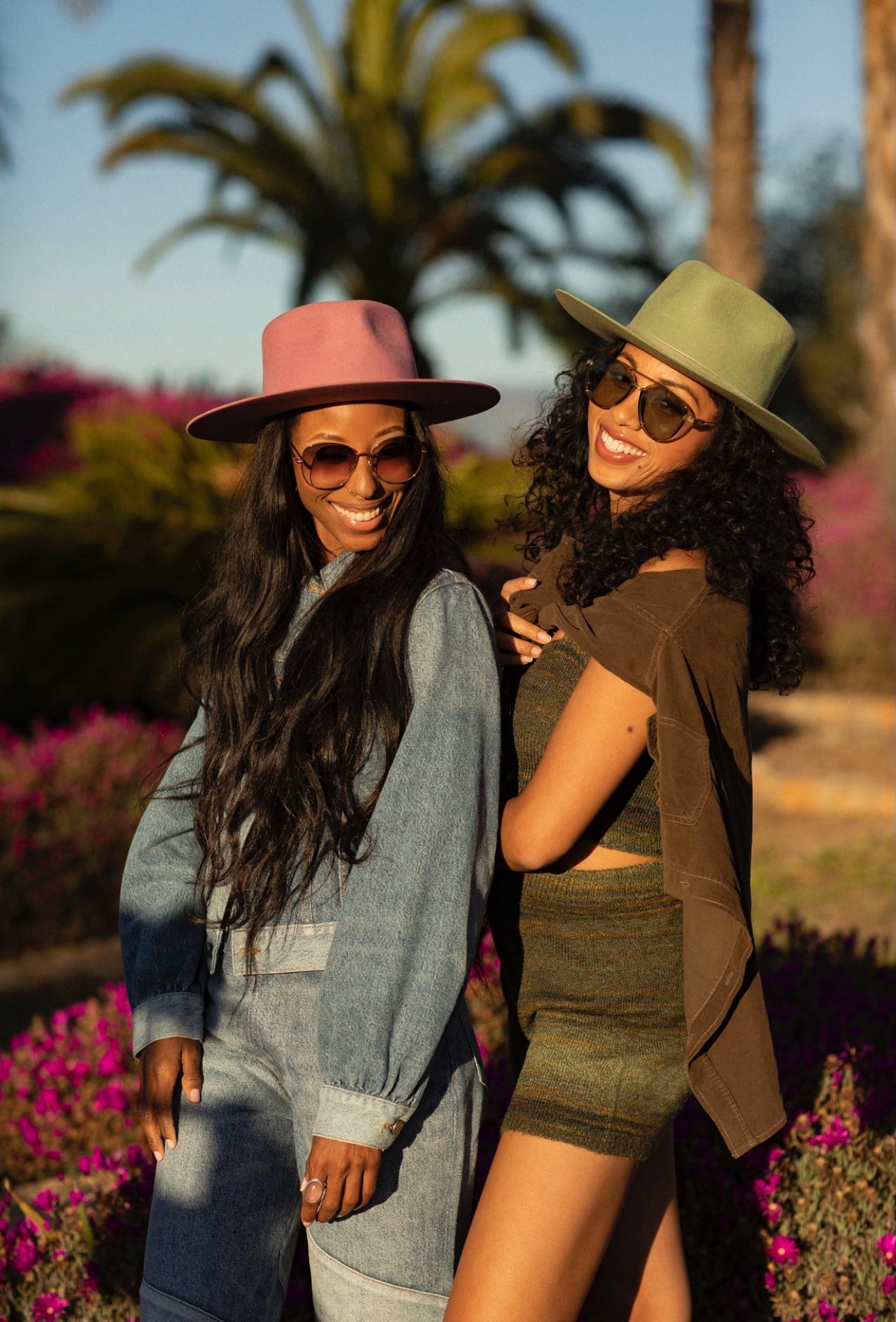 Models wearing MARME hats from the newest spring/summer 22 collection.